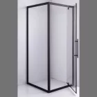 Stuxi Torino Black 80x80 szögletes nyílóajtós zuhanykabin 6 mm vízlepergető biztonsági üveggel, fekete elemekkel, 200 cm magas