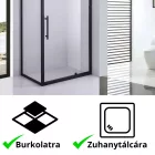 Stuxi Torino Black 80x80 szögletes nyílóajtós zuhanykabin 6 mm vízlepergető biztonsági üveggel, fekete elemekkel, 200 cm magas
