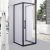 Stuxi Torino Black 70x80 falsíkra szerelhető 3 oldalú nyílóajtós zuhanykabin 6 mm vízlepergető biztonsági üveggel, fekete elemekkel, 200 cm magas