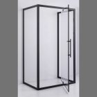 Stuxi Torino Black 70x100 falsíkra szerelhető 3 oldalú nyílóajtós zuhanykabin 6 mm vízlepergető biztonsági üveggel, fekete elemekkel, 200 cm magas