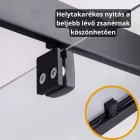 Stuxi Torino Black 80x90 aszimmetrikus szögletes nyílóajtós zuhanykabin 6 mm vízlepergető biztonsági üveggel, matt fekete elemekkel, 200 cm magas