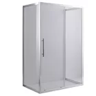 Stuxi Nizza 140x80 falsíkra szerelhető 3 oldalú tolóajtós zuhanykabin 6 mm vízlepergető biztonsági üveggel, króm elemekkel, 200 cm magas