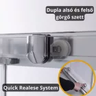 Stuxi Nizza 120x80 falsíkra szerelhető 3 oldalú tolóajtós zuhanykabin 6 mm vízlepergető biztonsági üveggel, króm elemekkel, 200 cm magas