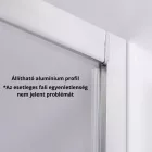 Stuxi Nizza 140x90 falsíkra szerelhető 3 oldalú tolóajtós zuhanykabin 6 mm vízlepergető biztonsági üveggel, króm elemekkel, 200 cm magas