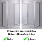 Stuxi Nizza 140x80 falsíkra szerelhető 3 oldalú tolóajtós zuhanykabin 6 mm vízlepergető biztonsági üveggel, króm elemekkel, 200 cm magas