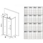 Stuxi Nizza 130x80 falsíkra szerelhető 3 oldalú tolóajtós zuhanykabin 6 mm vízlepergető biztonsági üveggel, króm elemekkel, 200 cm magas