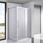 Stuxi Nizza 120x70 aszimmetrikus szögletes tolóajtós zuhanykabin 6 mm vízlepergető biztonsági üveggel, króm elemekkel, 200 cm magas