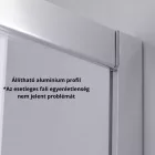 Stuxi Nizza 140x100 aszimmetrikus szögletes tolóajtós zuhanykabin 6 mm vízlepergető biztonsági üveggel, króm elemekkel, 200 cm magas
