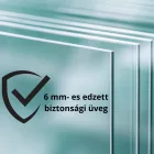 Stuxi Nizza 140x70 aszimmetrikus szögletes tolóajtós zuhanykabin 6 mm vízlepergető biztonsági üveggel, króm elemekkel, 200 cm magas