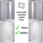 Stuxi Nizza 140x70 aszimmetrikus szögletes tolóajtós zuhanykabin 6 mm vízlepergető biztonsági üveggel, króm elemekkel, 200 cm magas