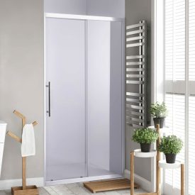   Stuxi Nizza 100/110/120/130/140 cm széles toló zuhanyajtó 6 mm vastag vízlepergető biztonsági üveggel, króm elemekkel, 200 cm magas