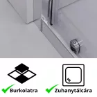 Stuxi Nizza 130 cm széles toló zuhanyajtó 6 mm vastag vízlepergető biztonsági üveggel, króm elemekkel, 200 cm magas