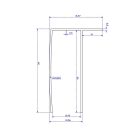 Stuxi króm toldóprofil +30 mm, 200 cm magas, vágható (Nizza, Torino és verona zuhanykabinokhoz)