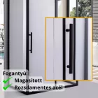 Stuxi Nizza Black 100x70 falsíkra szerelhető 3 oldalú tolóajtós zuhanykabin 6 mm vízlepergető biztonsági üveggel, fekete elemekkel, 200 cm magas