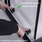 Stuxi Nizza Black 140x70 falsíkra szerelhető 3 oldalú tolóajtós zuhanykabin 6 mm vízlepergető biztonsági üveggel, fekete elemekkel, 200 cm magas