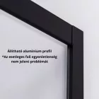 Stuxi Nizza Black 100x70 falsíkra szerelhető 3 oldalú tolóajtós zuhanykabin 6 mm vízlepergető biztonsági üveggel, fekete elemekkel, 200 cm magas
