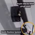 Stuxi Nizza Black 140x70 aszimmetrikus szögletes tolóajtós zuhanykabin 6 mm vízlepergető biztonsági üveggel, fekete elemekkel, 200 cm magas