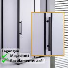 Stuxi Nizza Black 110x70 aszimmetrikus szögletes tolóajtós zuhanykabin 6 mm vízlepergető biztonsági üveggel, fekete elemekkel, 200 cm magas
