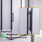 Stuxi Nizza Black 140x70 aszimmetrikus szögletes tolóajtós zuhanykabin 6 mm vízlepergető biztonsági üveggel, fekete elemekkel, 200 cm magas