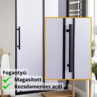 Stuxi Nizza Black 100/110/120/130/140 cm széles toló zuhanyajtó 6 mm vastag vízlepergető biztonsági üveggel, fekete elemekkel, 200 cm magas