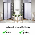 Stuxi Nizza Black 100/110/120/130/140 cm széles toló zuhanyajtó 6 mm vastag vízlepergető biztonsági üveggel, fekete elemekkel, 200 cm magas