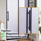 Stuxi Nizza Black 110 cm széles toló zuhanyajtó 6 mm vastag vízlepergető biztonsági üveggel, fekete elemekkel, 200 cm magas