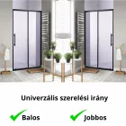 Stuxi Nizza Black 120 cm széles toló zuhanyajtó 6 mm vastag vízlepergető biztonsági üveggel, fekete elemekkel, 200 cm magas