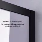 Stuxi Nizza Black 130 cm széles toló zuhanyajtó 6 mm vastag vízlepergető biztonsági üveggel, fekete elemekkel, 200 cm magas