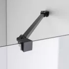 Stuxi Milano Easy Black Kombi Plus 2 Walk-in zuhanyfal, 70x70 cm, 8 mm vastag vízlepergető biztonsági üveggel, helytakarékos stabilizátorral, 2 polccal