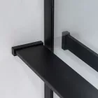 Stuxi Milano Easy Black Kombi Plus 1 Walk-in zuhanyfal, 70x70 cm, 8 mm vastag vízlepergető biztonsági üveggel, helytakarékos stabilizátorral, polccal