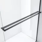Stuxi Milano Easy Black Kombi Plus 1 Walk-in zuhanyfal, 70x70 cm, 8 mm vastag vízlepergető biztonsági üveggel, helytakarékos stabilizátorral, polccal