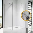 Stuxi Milano Easy Kombi Plus 1 Walk-in zuhanyfal, 70x70 cm, 8 mm vastag vízlepergető biztonsági üveggel, helytakarékos stabilizátorral, polccal