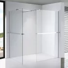 Stuxi Milano Easy Kombi Plus 2 Walk-in zuhanyfal, 70x70 cm, 8 mm vastag vízlepergető biztonsági üveggel, helytakarékos stabilizátorral, 2 polccal