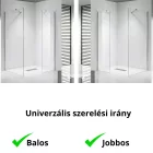 Stuxi Milano Easy Kombi Plus 1 Walk-in zuhanyfal, 70x70 cm, 8 mm vastag vízlepergető biztonsági üveggel, helytakarékos stabilizátorral, polccal