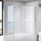 Stuxi Milano Easy Kombi Plus 1 Walk-in zuhanyfal, 70x70 cm, 8 mm vastag vízlepergető biztonsági üveggel, helytakarékos stabilizátorral, polccal