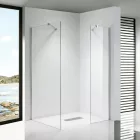 Stuxi Milano Easy Kombi Walk-in zuhanyfal, 70x70 cm, 8 mm vastag vízlepergető biztonsági üveggel, helytakarékos stabilizátorral