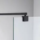 Stuxi Milano Kombi Plus 2 Black Walk-in zuhanyfal, 70x70 cm, 8 mm vastag vízlepergető biztonsági üveggel, 2 polccal és törölközőtartóval