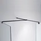 Stuxi Milano Kombi Plus 2 Black Walk-in zuhanyfal, 70x70 cm, 8 mm vastag vízlepergető biztonsági üveggel, 2 polccal és törölközőtartóval