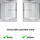 Stuxi Milano Kombi Plus 1 Black Walk-in zuhanyfal, 70x70 cm, 8 mm vastag vízlepergető biztonsági üveggel, polccal és törölközőtartóval