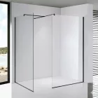 Stuxi Milano Kombi Black Walk-in zuhanyfal, 70x70 cm, 8 mm vastag vízlepergető biztonsági üveggel, 200 cm magas, matt fekete