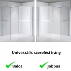 Stuxi Milano Kombi Plus 2 Walk-in zuhanyfal, 100x90 cm, 8 mm vastag vízlepergető biztonsági üveggel, 2 polccal és törölközőtartóval