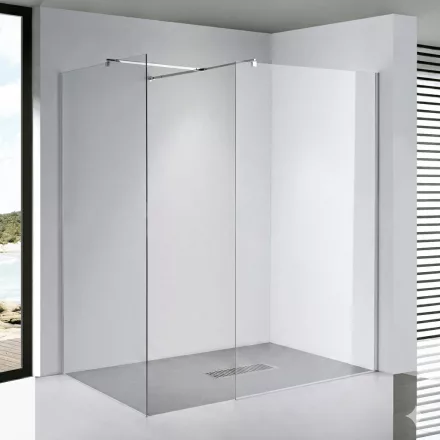 Stuxi Milano Kombi Walk-in zuhanyfal, 70x70 cm, 8 mm vastag vízlepergető biztonsági üveggel, 200 cm magas, króm