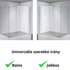 Stuxi Milano Kombi Walk-in zuhanyfal, 70x70 cm, 8 mm vastag vízlepergető biztonsági üveggel, 200 cm magas, króm