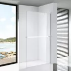 Stuxi Milano Easy Plus Walk-in zuhanyfal, 100x200 cm, 8 mm vastag vízlepergető üveggel, helytakarékos stabilizátorral, polccal, törölközőtartóval