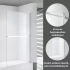 Stuxi Milano Easy Plus Walk-in zuhanyfal, 100x200 cm, 8 mm vastag vízlepergető üveggel, helytakarékos stabilizátorral, polccal, törölközőtartóval