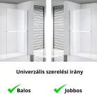 Stuxi Milano Easy Plus Walk-in zuhanyfal, 100x200 cm, 8 mm vastag vízlepergető üveggel, helytakarékos stabilizátorral, polccal, törölközőtartóval