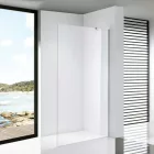Stuxi Milano Easy Walk-in zuhanyfal, 140x200 cm, 8 mm vastag vízlepergető biztonsági üveggel, 200 cm magas, helytakarékos stabilizátorral