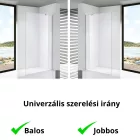 Stuxi Milano Easy Walk-in zuhanyfal, 140x200 cm, 8 mm vastag vízlepergető biztonsági üveggel, 200 cm magas, helytakarékos stabilizátorral