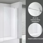 Stuxi Milano Easy Walk-in zuhanyfal, 140x200 cm, 8 mm vastag vízlepergető biztonsági üveggel, 200 cm magas, helytakarékos stabilizátorral