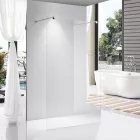 Stuxi Milano Light falsíkra szerelhető Walk-in zuhanyfal, 140x200 cm, 8 mm vastag vízlepergető biztonsági üveggel, két távtartóval